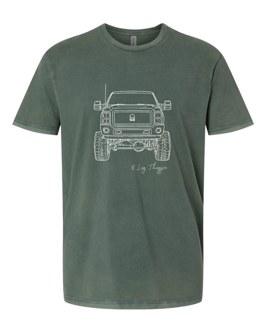 Truck Outline Soft Cotton Short Sleeve T-Shirt