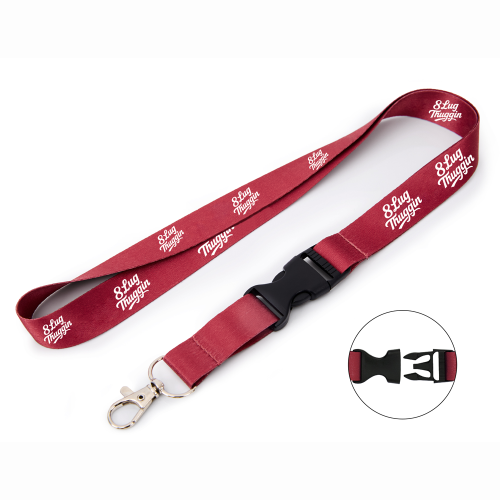 3/4" Full Color Lanyard with Lobster Hook and Plastic Buckle
